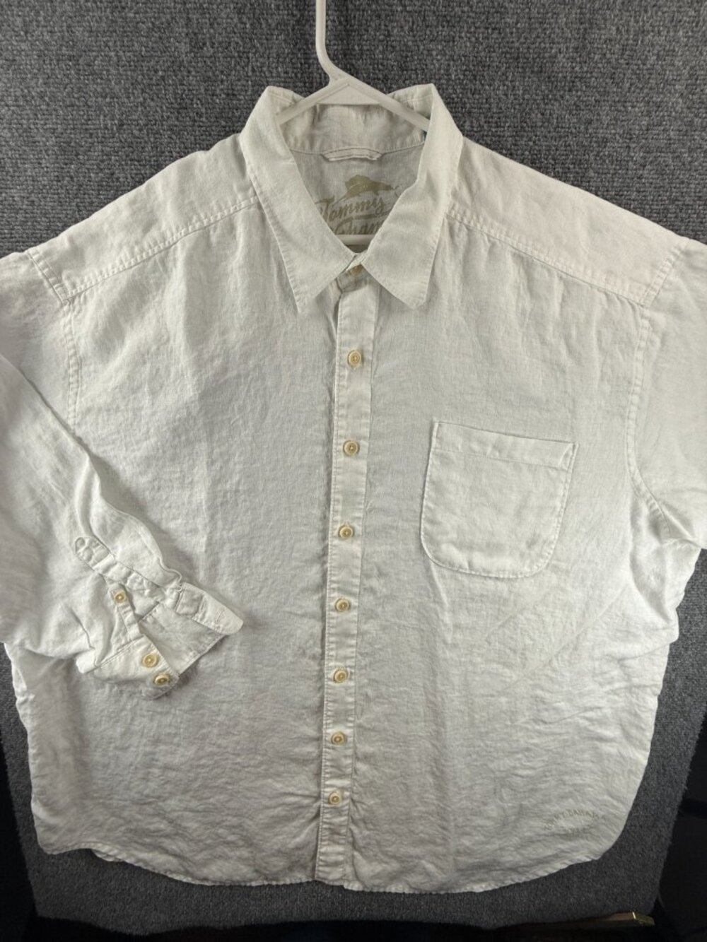 Tommy Bahama All Linen 2XB White Button Up Resort Hawaiian Men Casual Solid